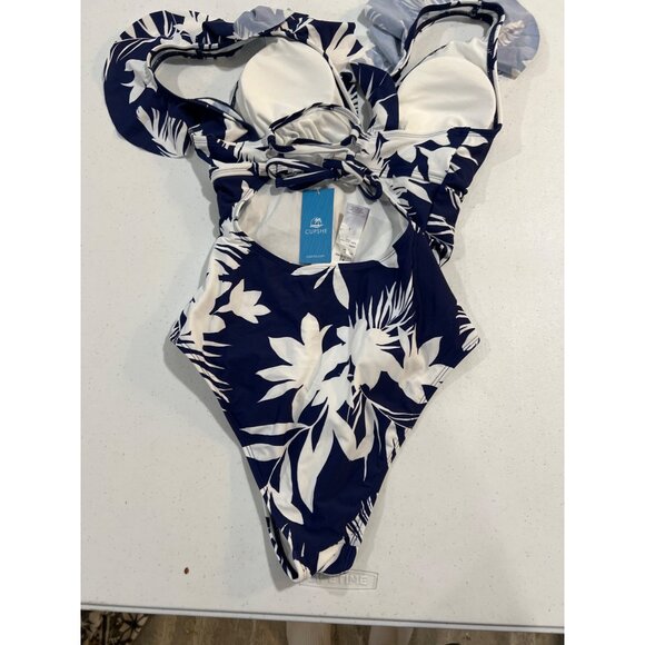 Cupshe Womens Tropical Floral Print One-Piece Swimsuit Size Small - Picture 3 of 8